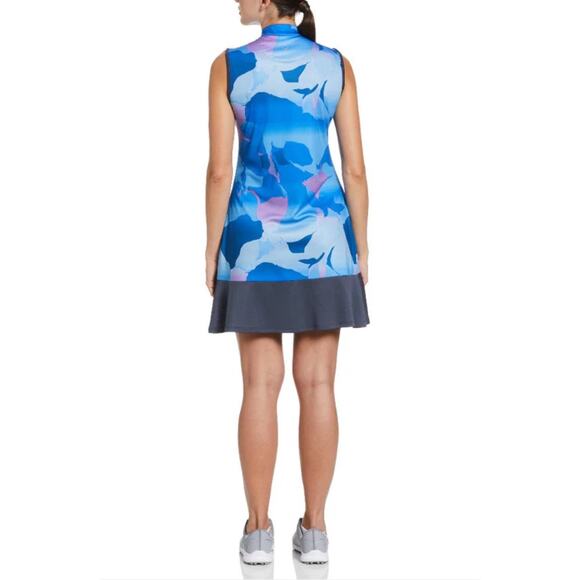 Callaway Sleeveless Golf Dress- Blue Sea Star Large Abstract Gradient 1/4 Zip - Picture 2 of 10